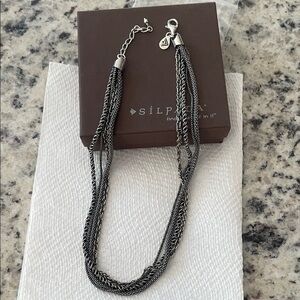 Silpada 4 chain oxidized sterling silver necklace